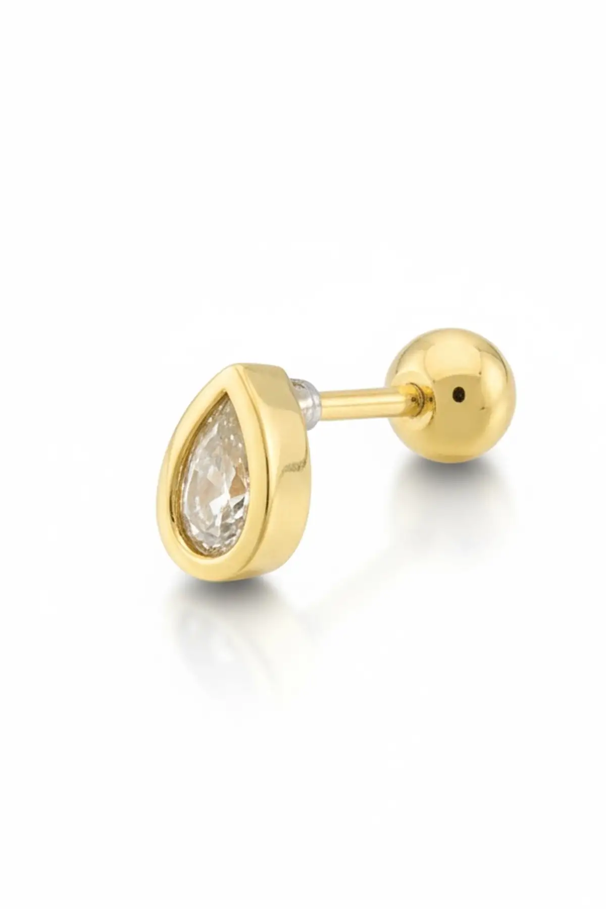 Altın Renk Damla Figürlü Cerrahi Çelik Tragus/Kıkırdak Küpe/Piercing (Tek)