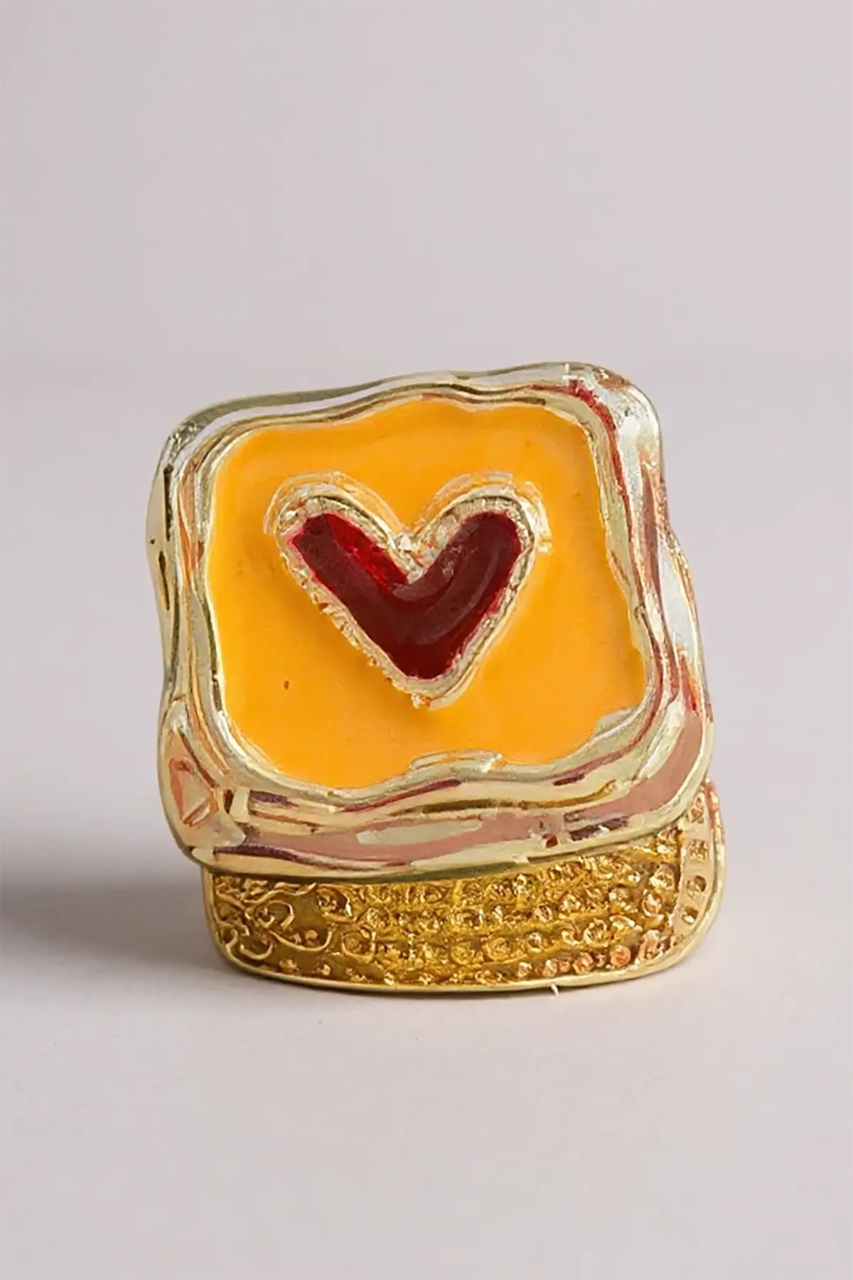 Altın Renk Kalp Figürlü 14K Altın Kaplama TX Ear Cuff (Tek)