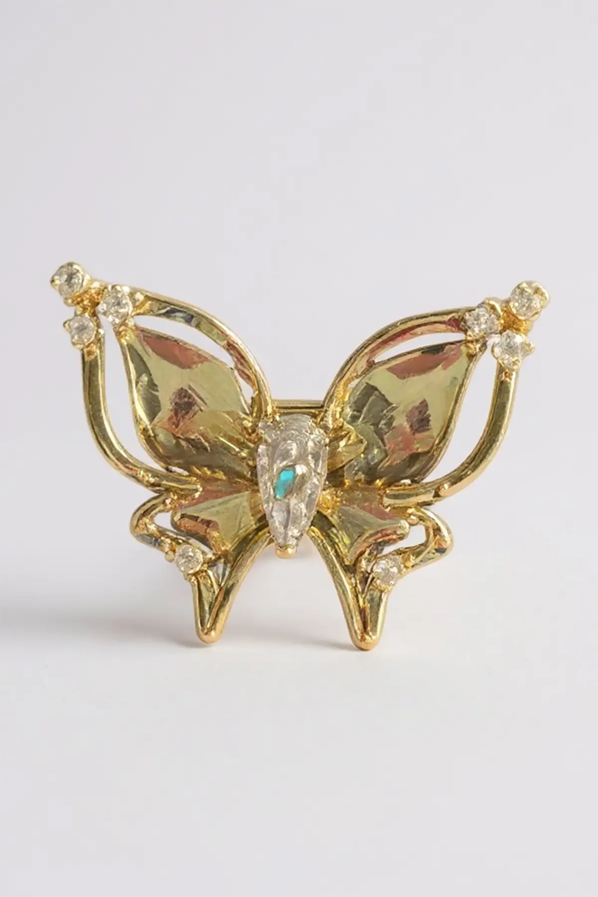 Altın Renk Kelebek Figürlü Taş Detaylı 14K Altın Kaplama TX Ear Cuff (Tek)