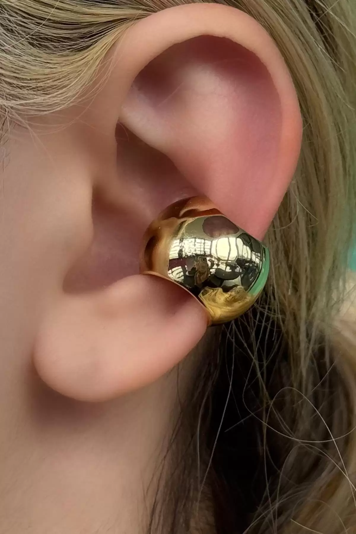 Altın Renk Metal Ear Cuff (Tek)