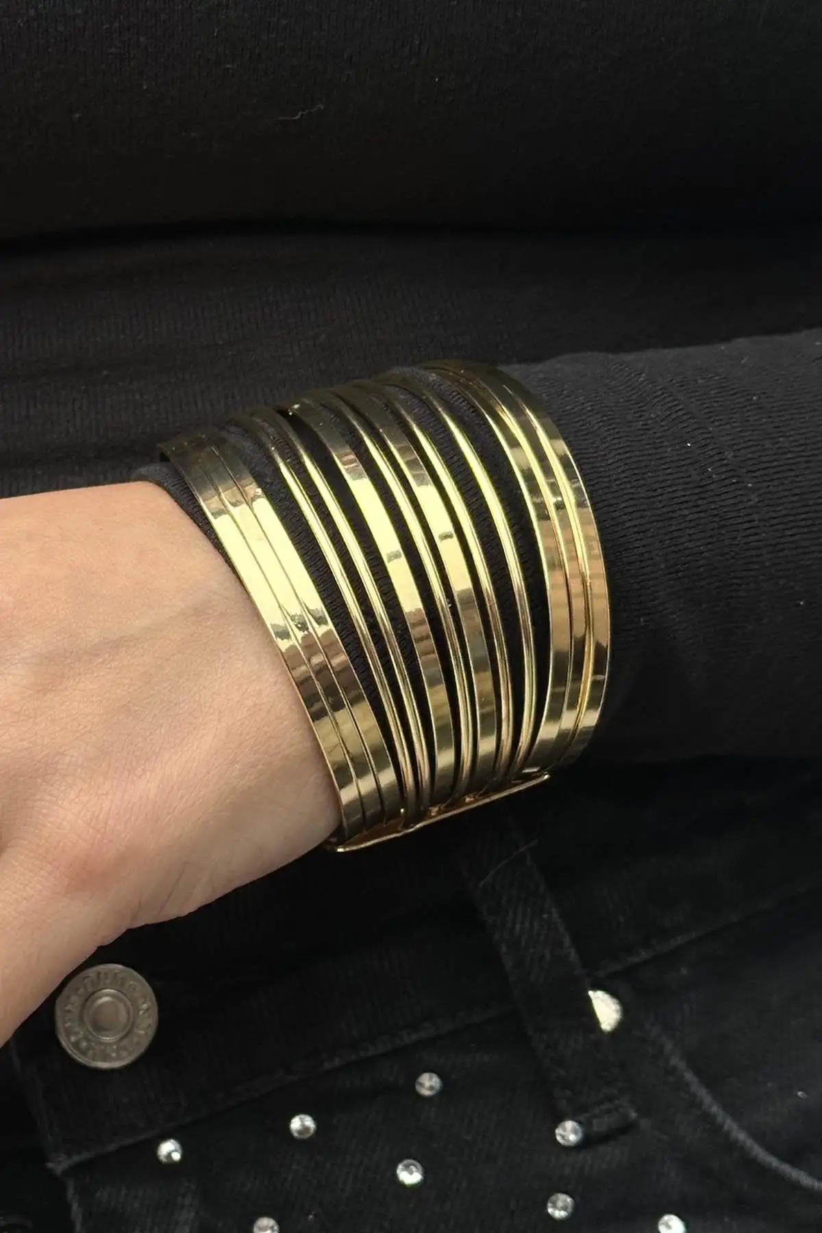 Altın Renk Metal Kelepçe Bileklik