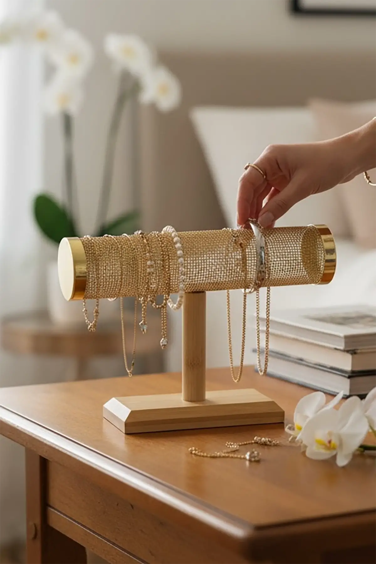 Altın Renk Saat/Bileklik Takı Standı