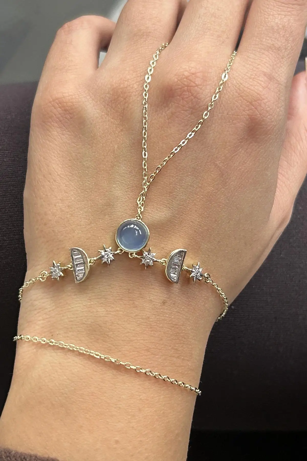 Altın Renk Taş Detaylı Altın Kaplama VİP Şahmeran