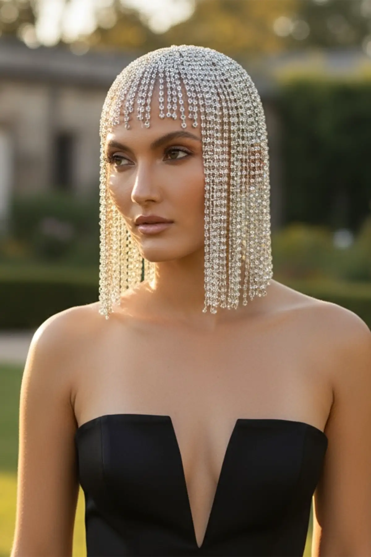 Altın Renk Taş Detaylı Saç Aksesuarı/Kına Aksesuarı