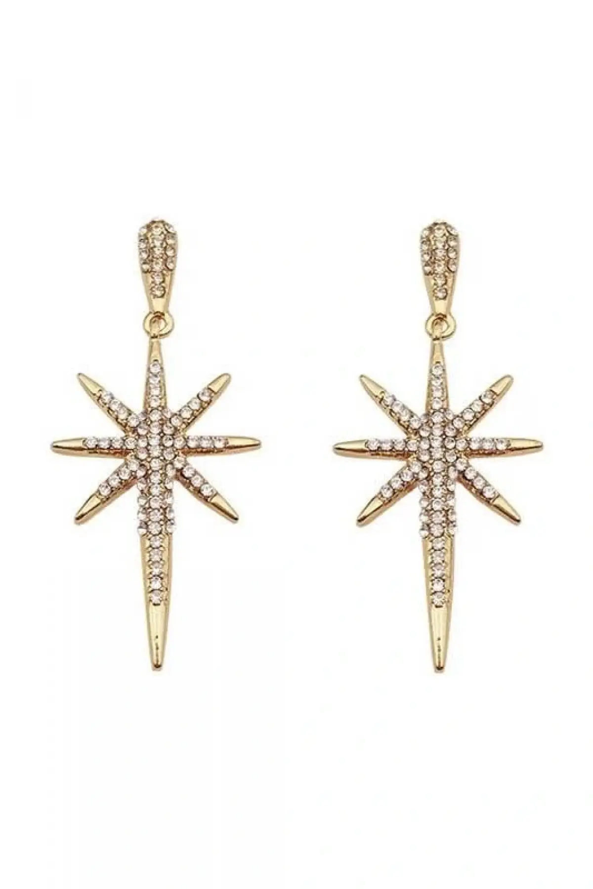 Altın Renk Yıldız Figürlü Çelik Küpe (Çift)