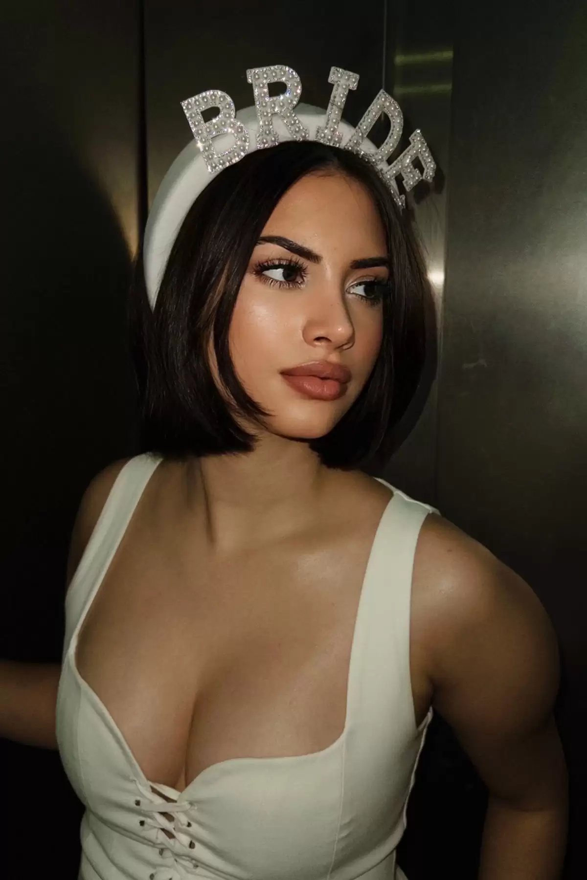 Beyaz Renk Bride Yazılı Bekarlığa Veda Bride Tacı