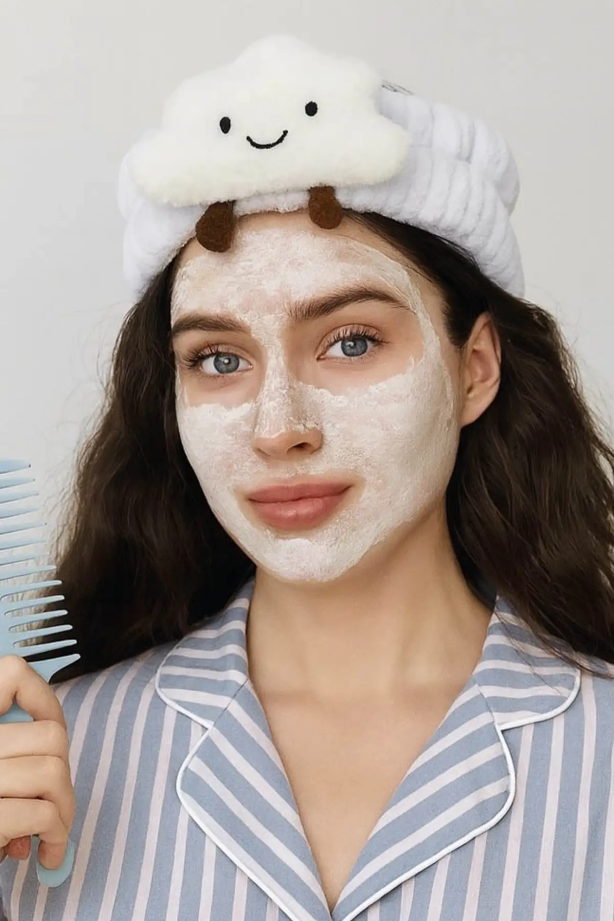 Beyaz Renk Bulut Figürlü Peluş Saç Bandı