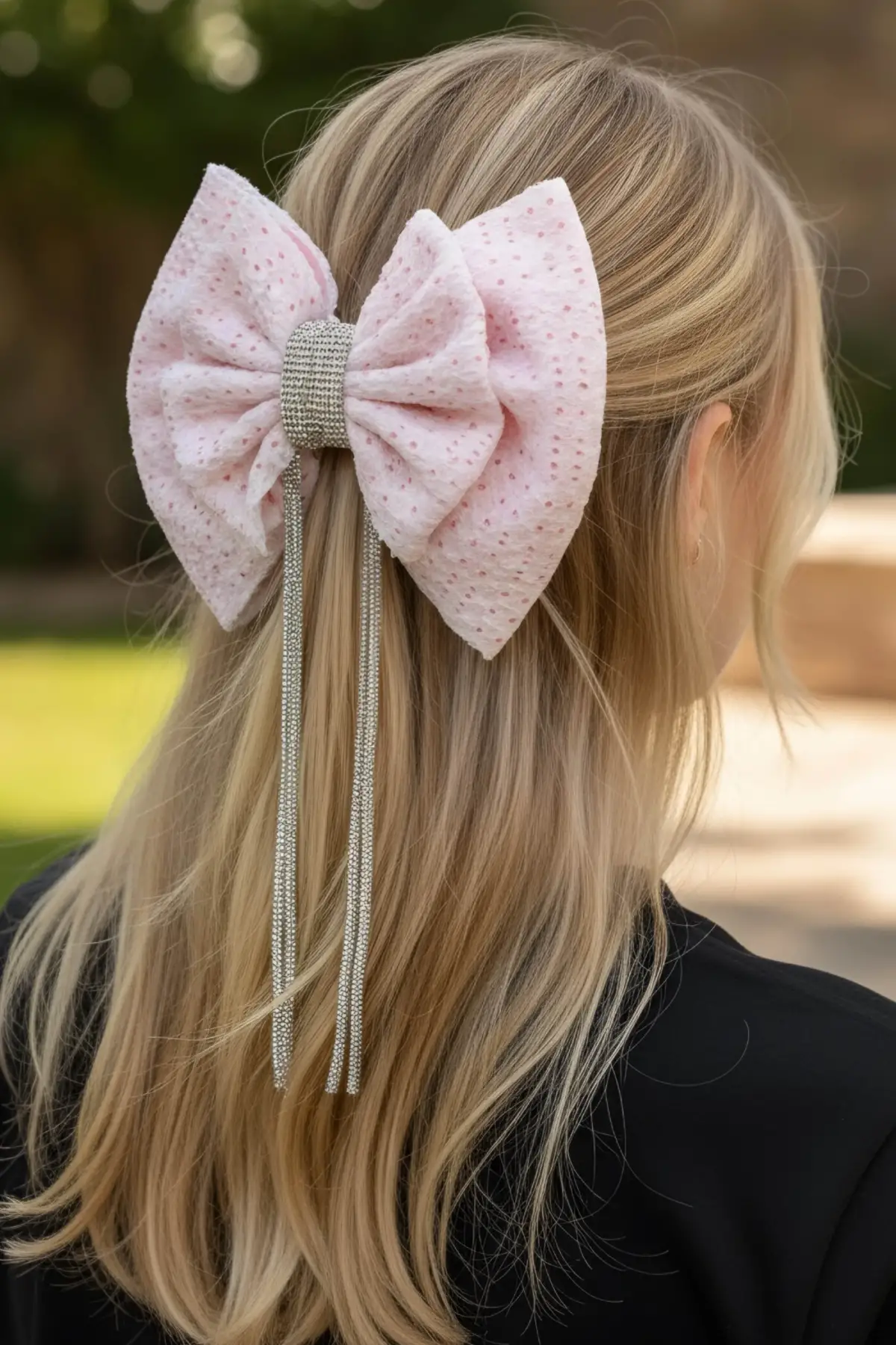 Beyaz Ve Mor Renk Kurdele Figürlü Taş Detaylı Otomat Toka