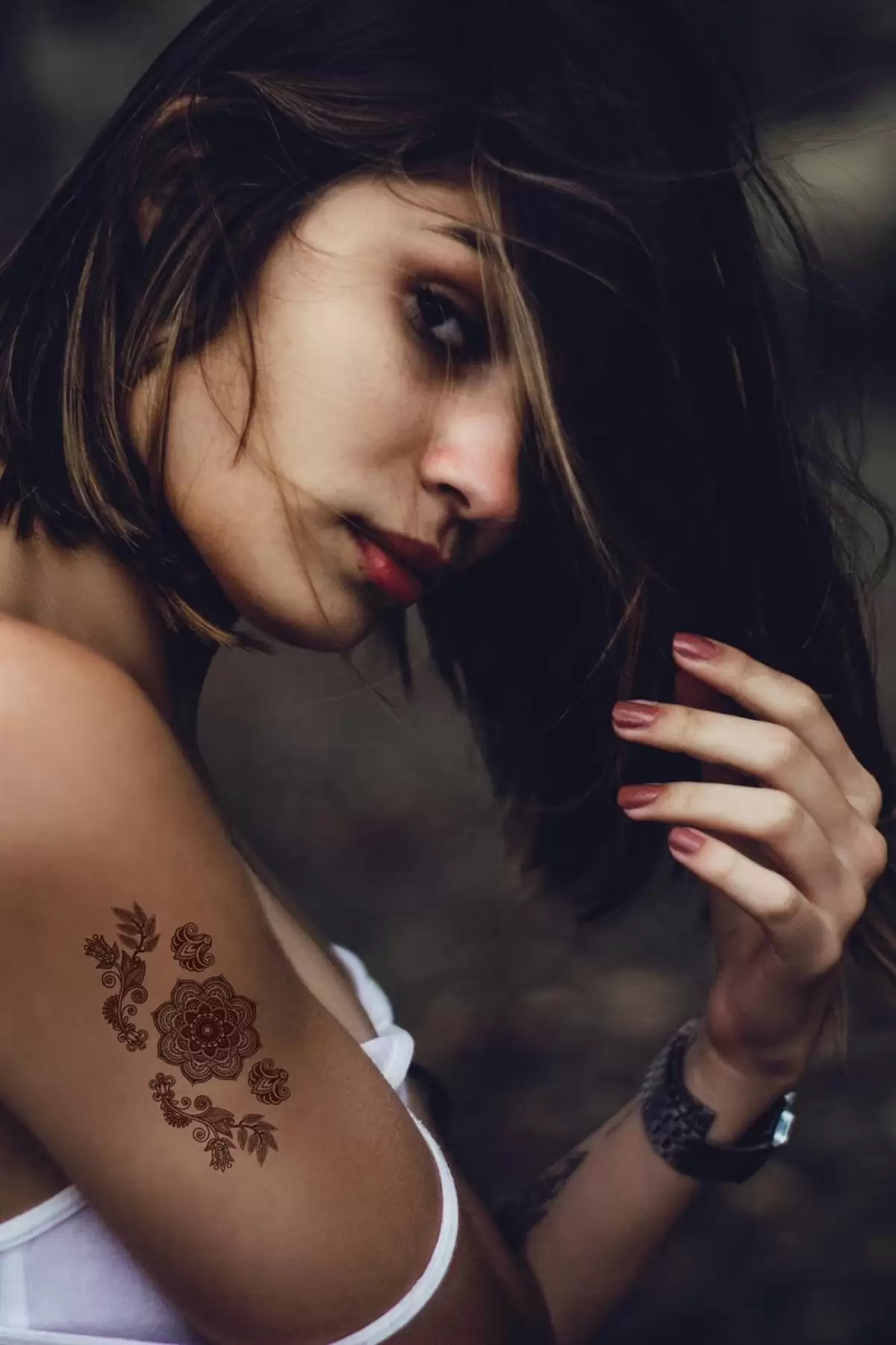 Çiçek Desen Geçici Dövme Tattoo