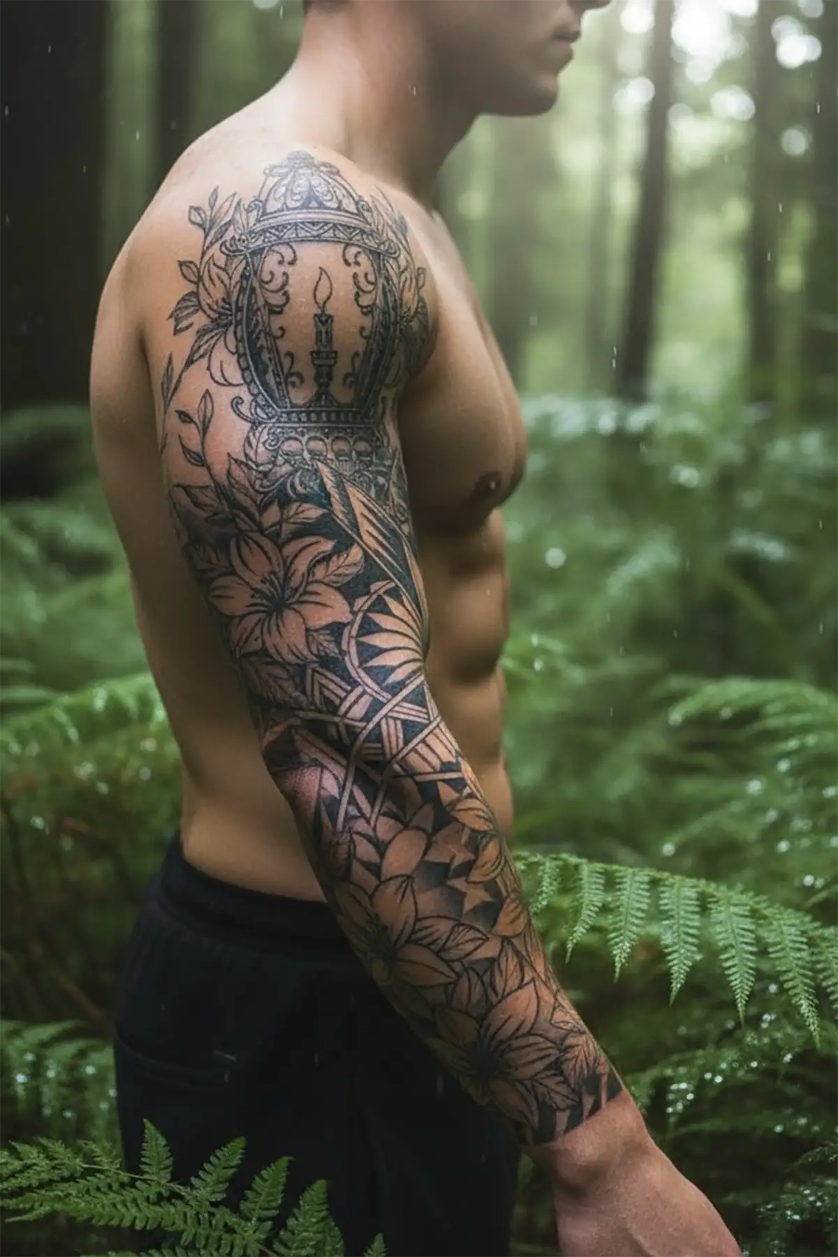 Çiçek Figürlü 12 Saat Sonra Kararan Geçici Kol Dövme Tattoo