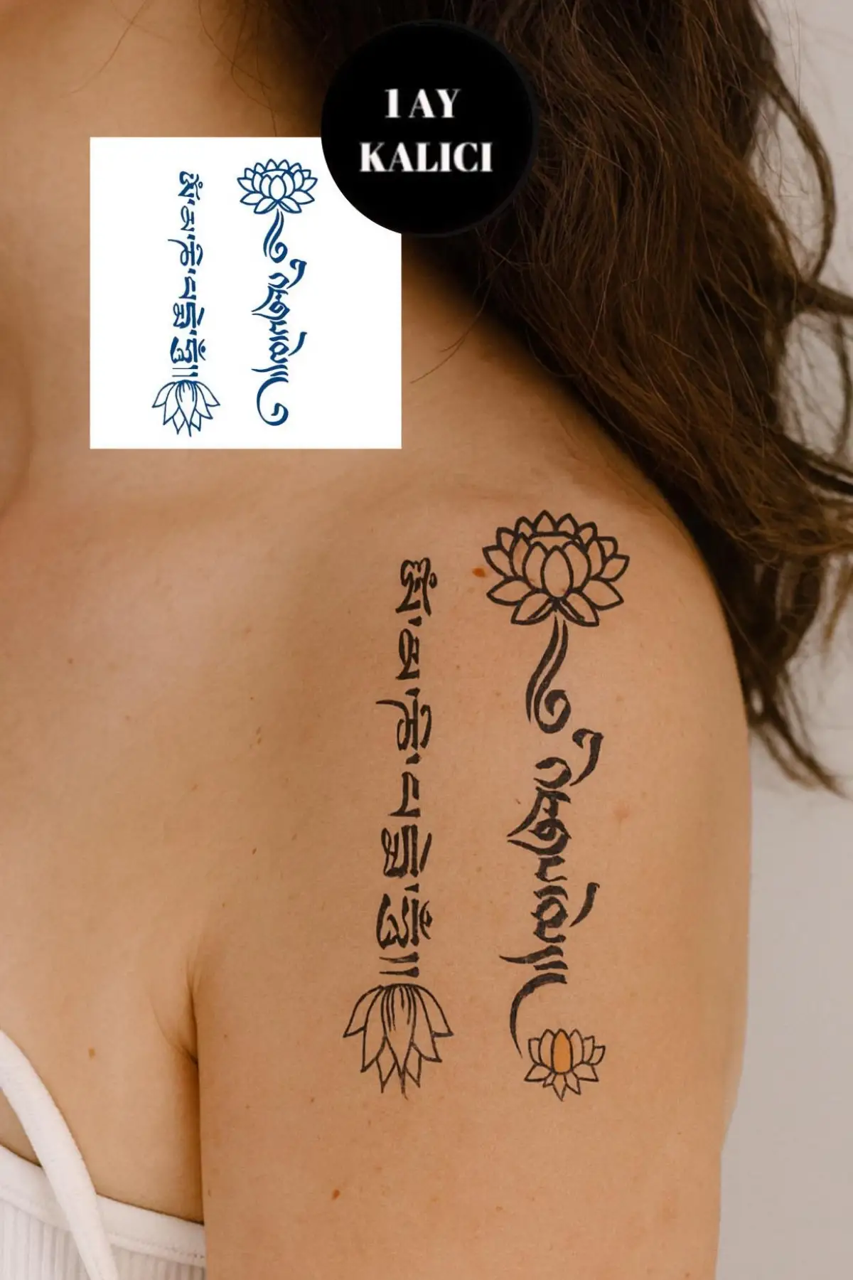 Çiçek Figürlü 12 Saat Sonra Kararan Geçici Mini Dövme Tattoo