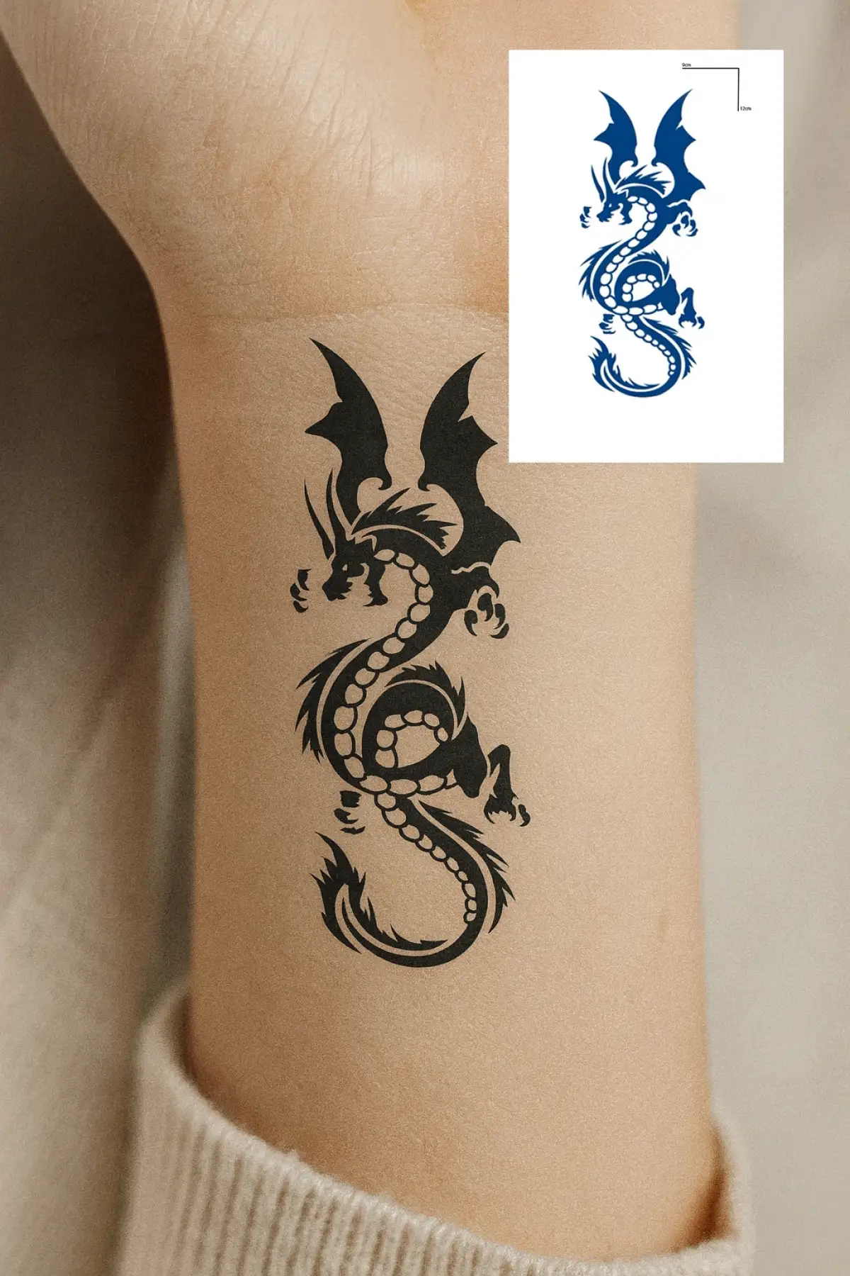 Ejderha 12 Saat Sonra Kararan Geçici Dövme Tattoo