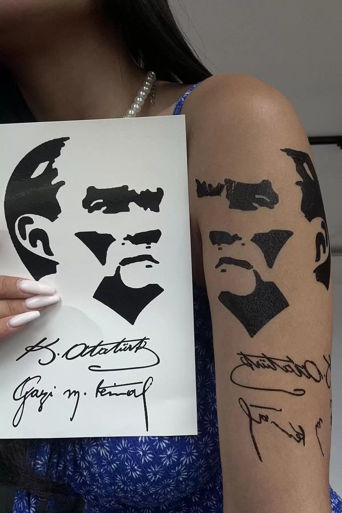 Geçici Atatürk İmza Dövme Tattoo