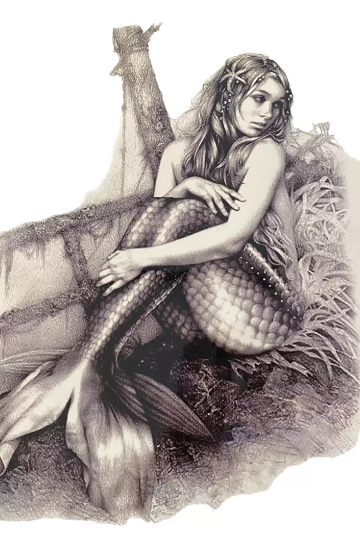 Geçici Deniz Kızı Figürlü Dövme Tattoo