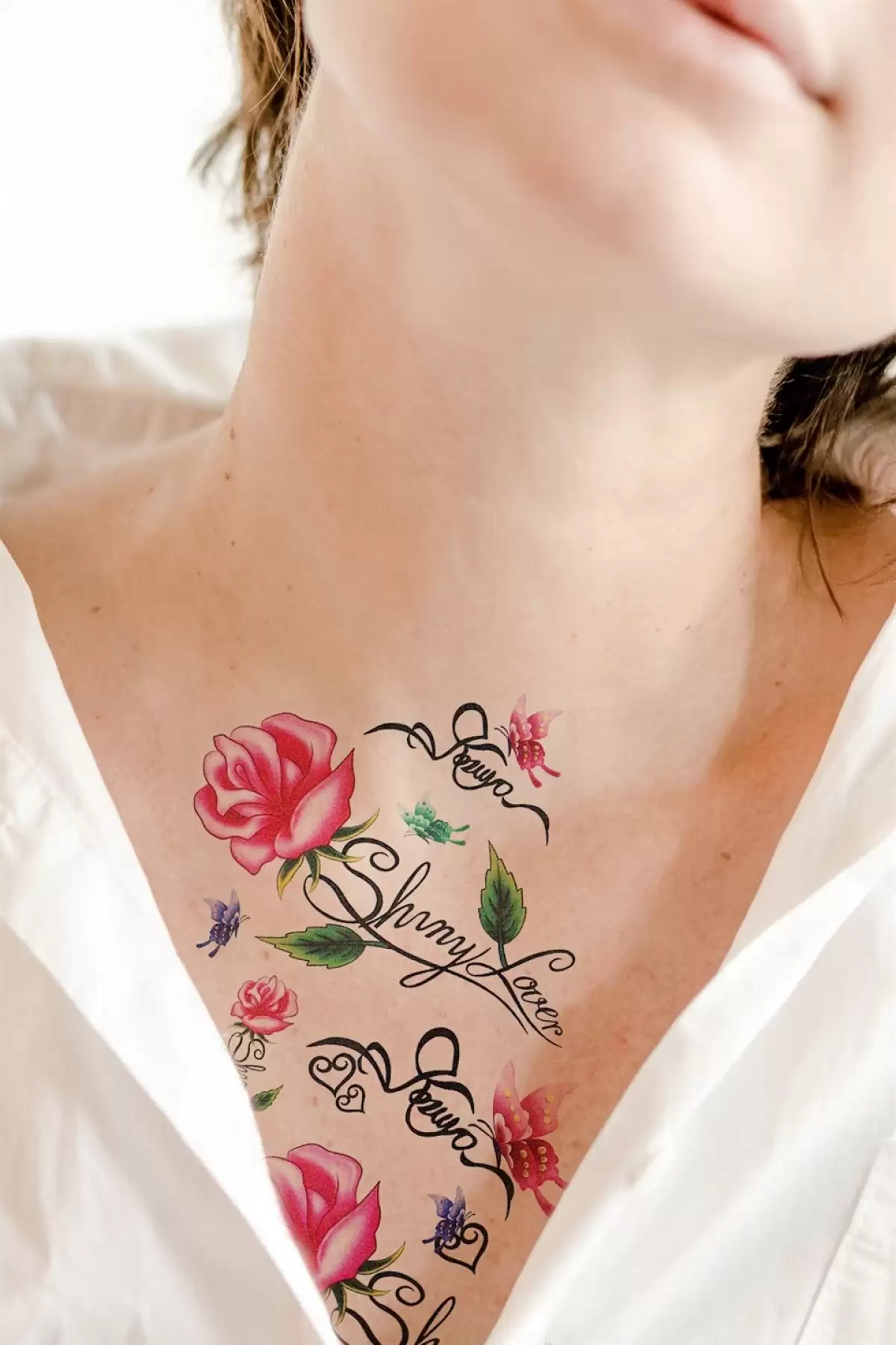 Gül Figürlü Geçici Dövme Tattoo