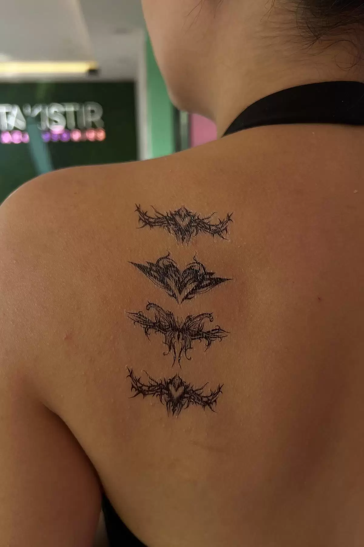 Geçici Kalp Ve Kelebek Figürlü Dövme Tatto