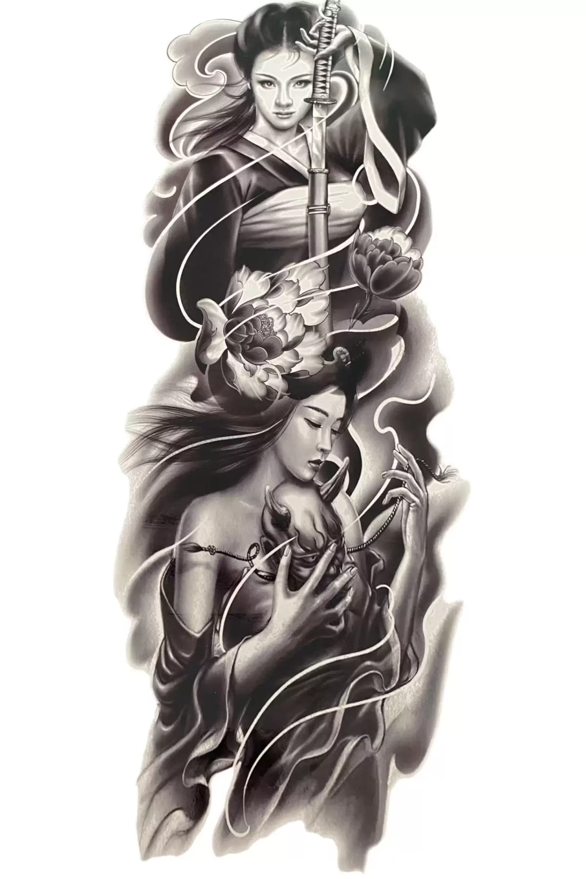 Geçici Kız Figürlü Kol Dövme Tattoo