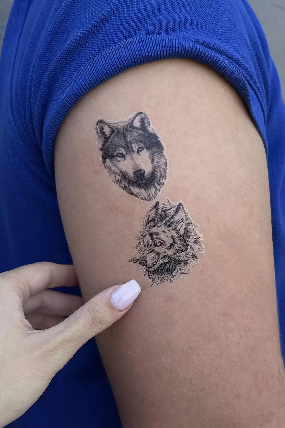 Geçici Kurt Figürlü Dövme Tatto