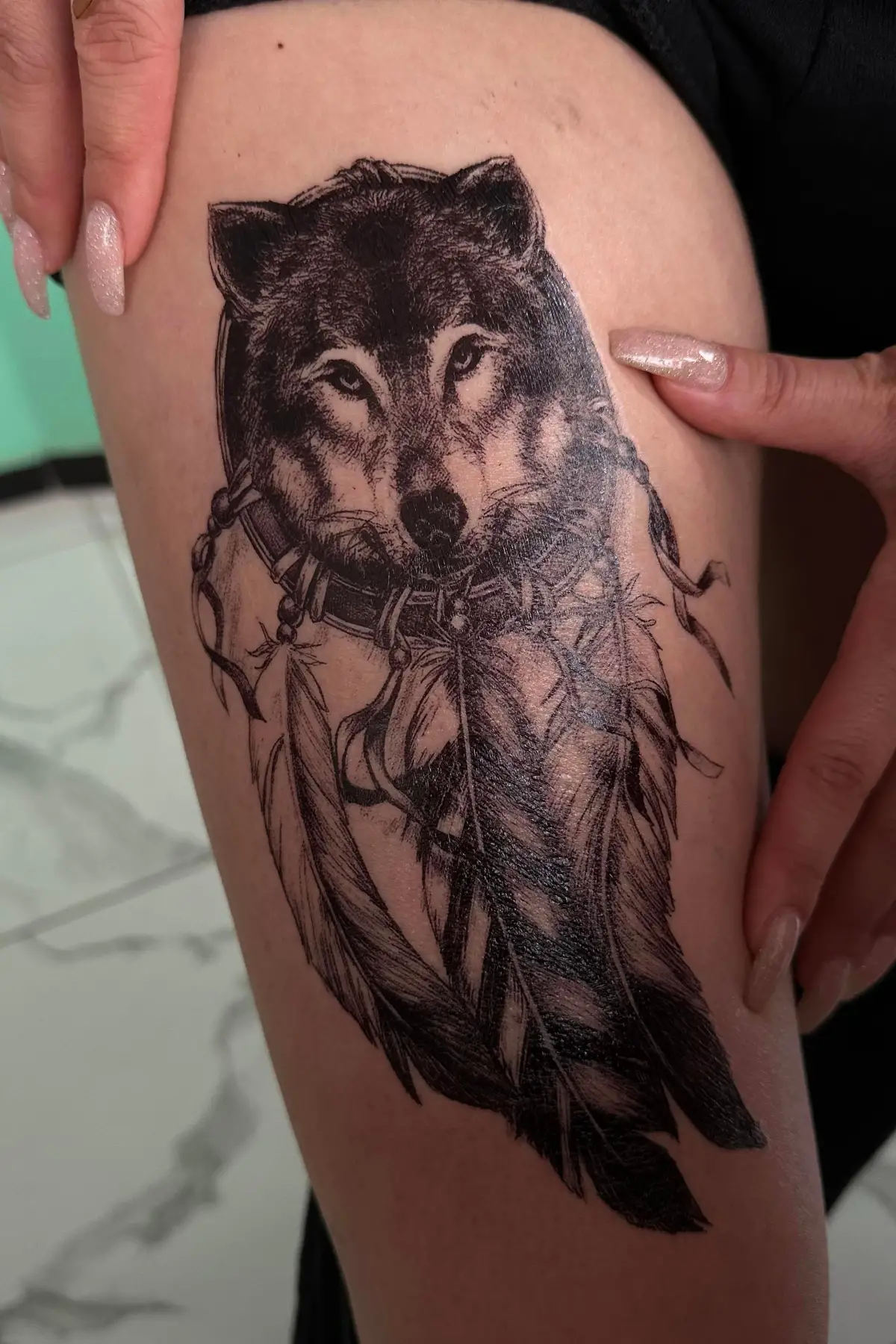 Geçici Kurt Figürlü Dövme Tatto