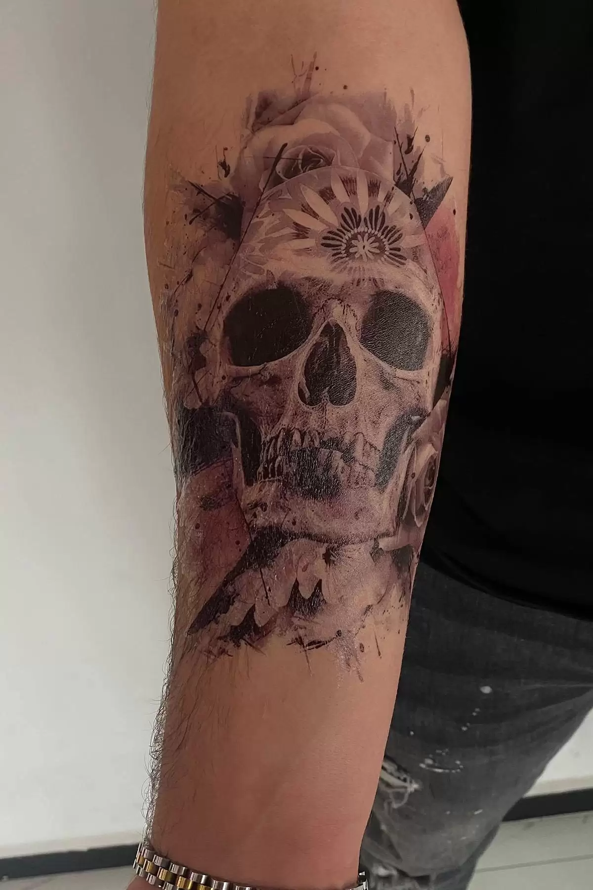 Geçici Kuru Kafa Figürlü Dövme Tattoo