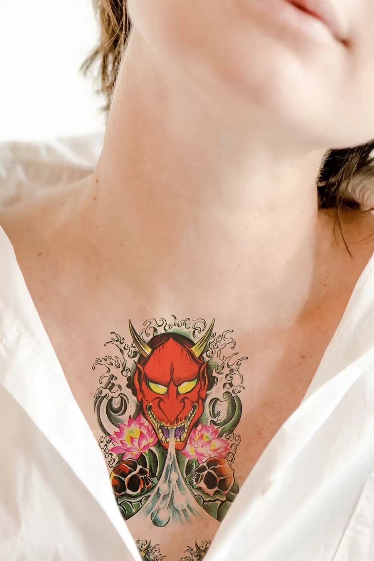 Geçici Şeytan Maske Dövme Tattoo