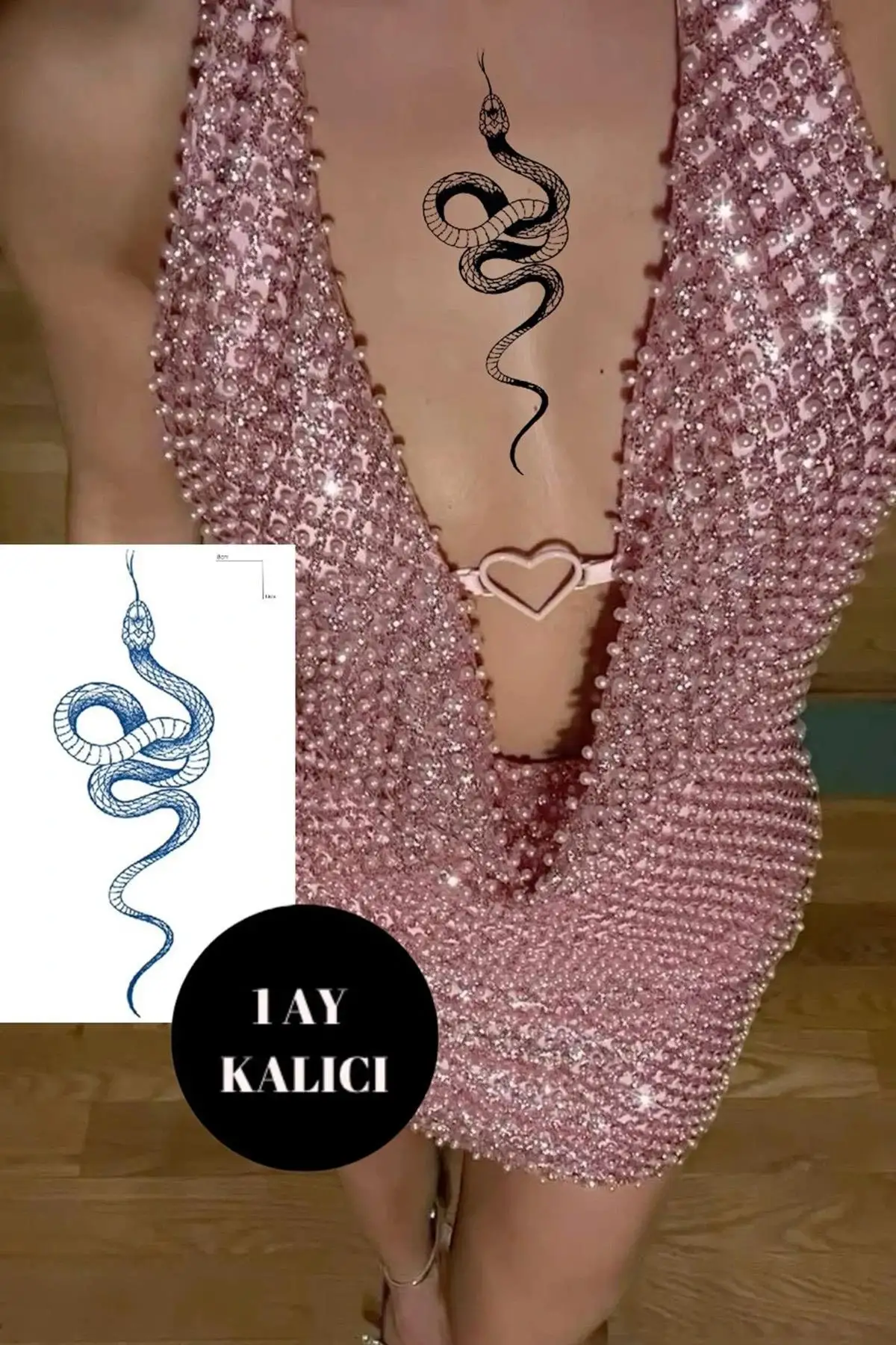 Geçici Yılan Figürlü 12 Saat Sonra Kararan Dövme Tatto