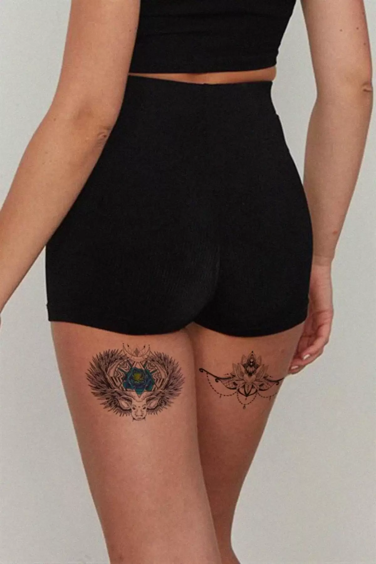 Geyik Gül Geçici Dövme Tattoo