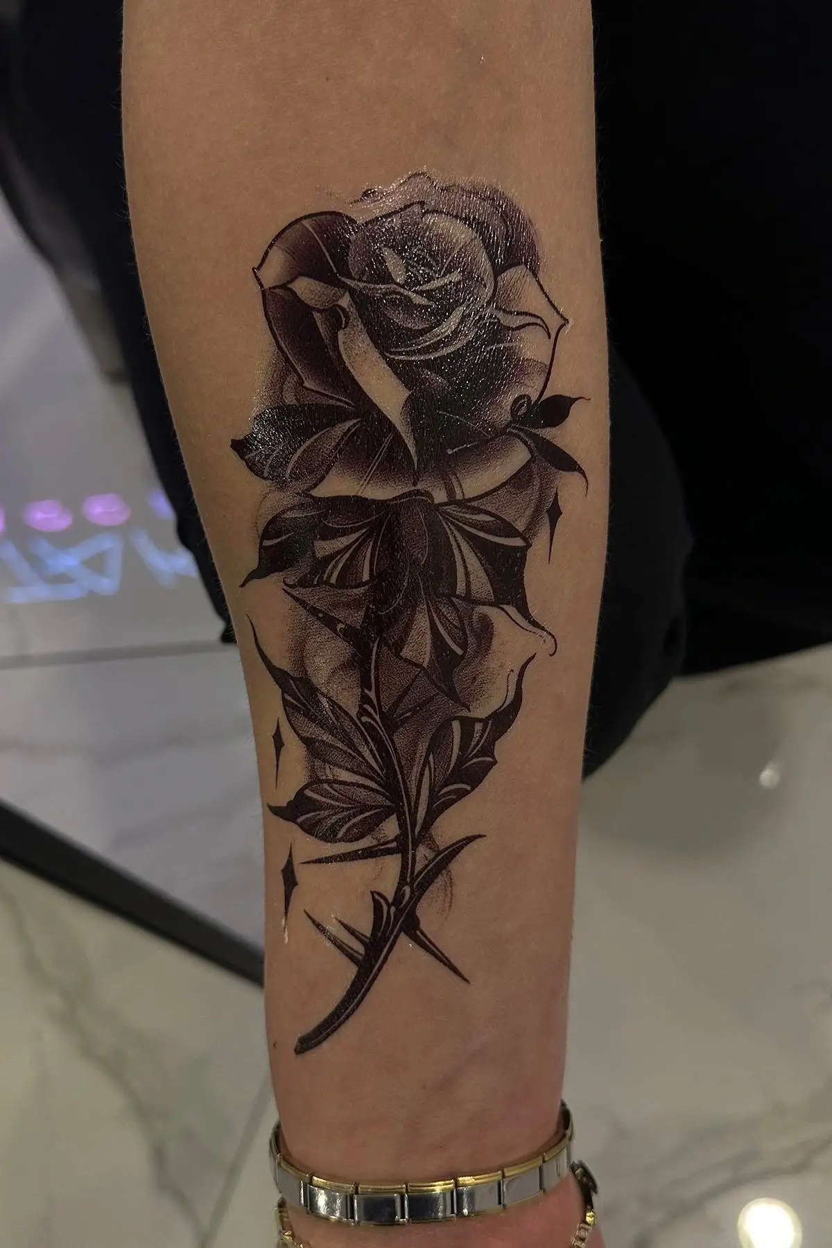 Gül Figürlü Geçici Dövme Tattoo