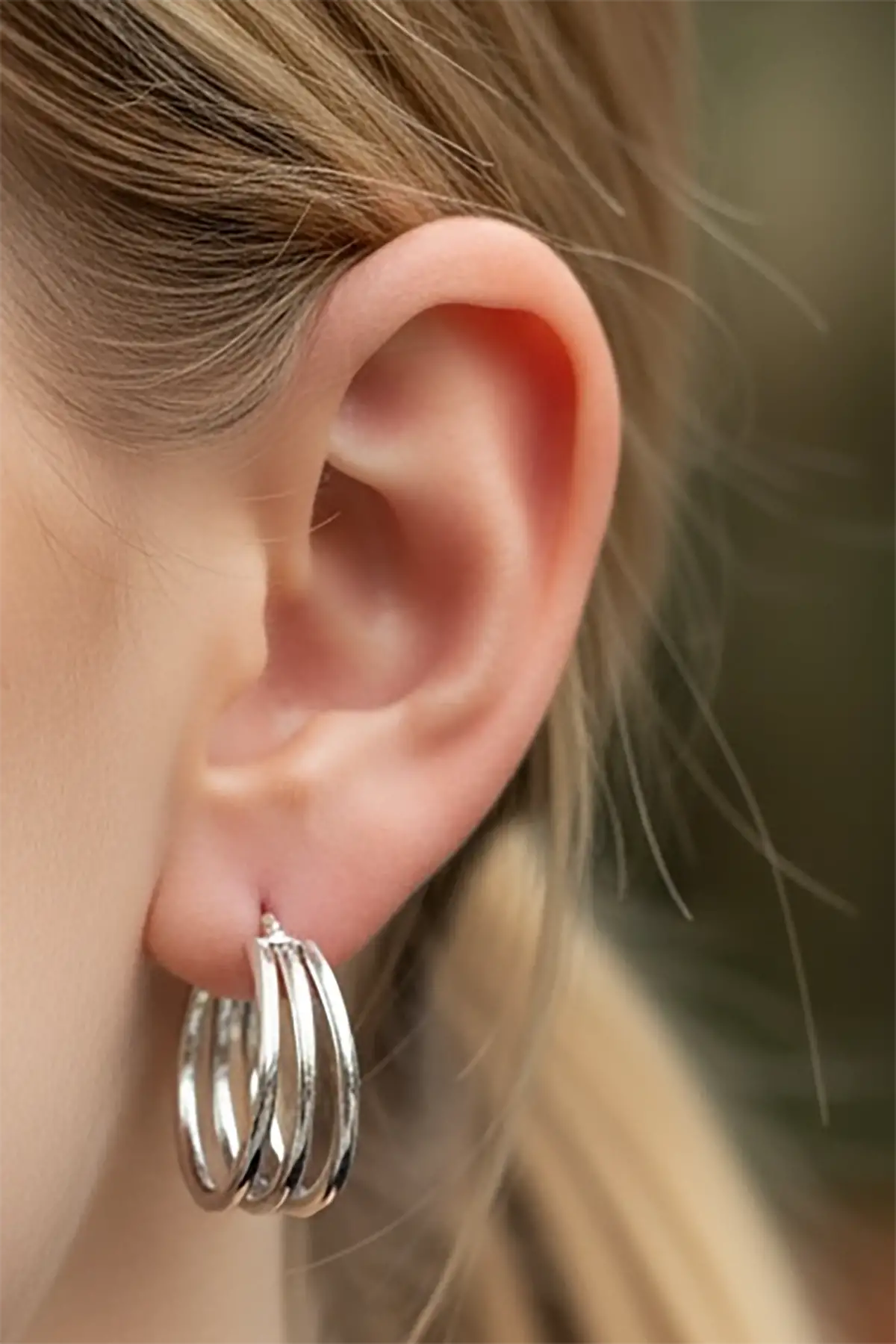 Gümüş Renk 20MM Halka Küpe (Çift)