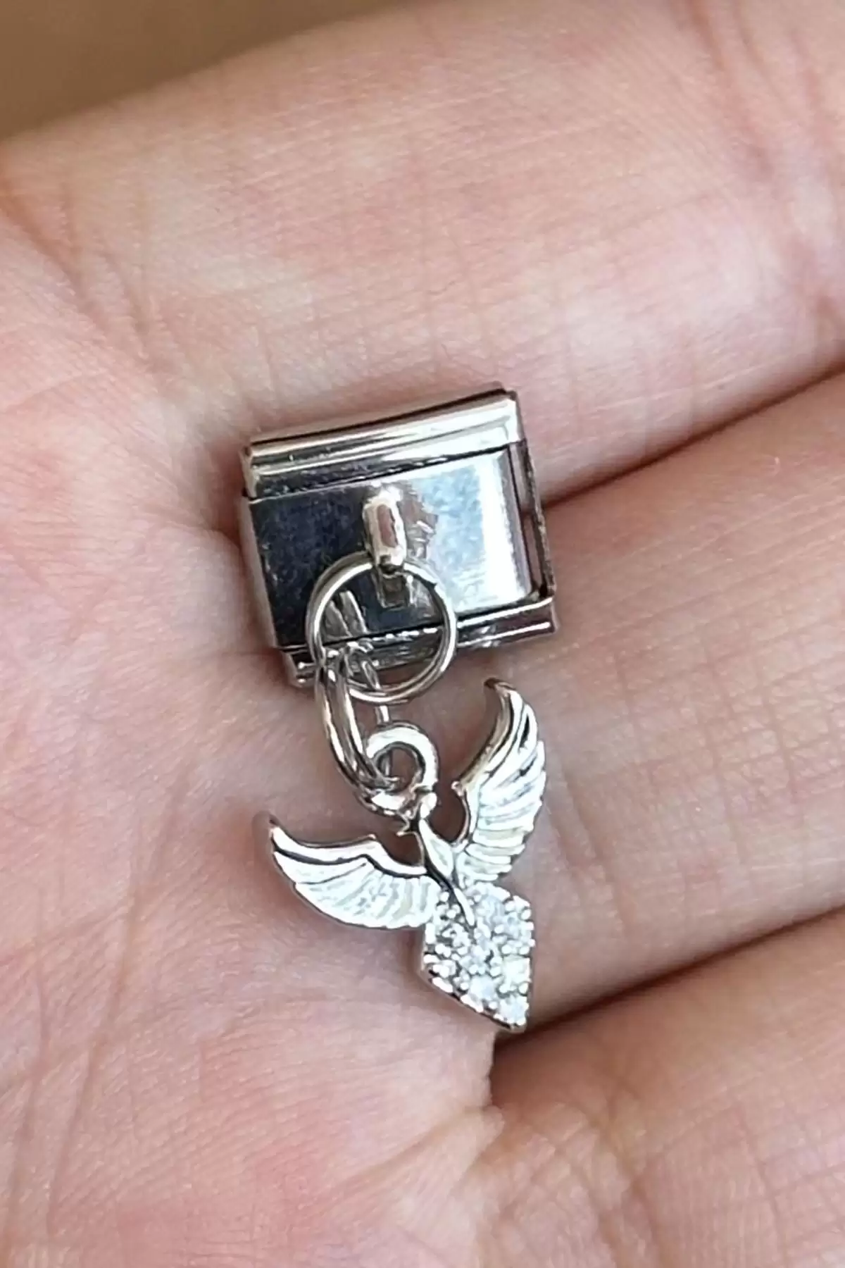 Gümüş Renk Anka Kuşu Figürlü Çelik Nomination Charm (Tek)