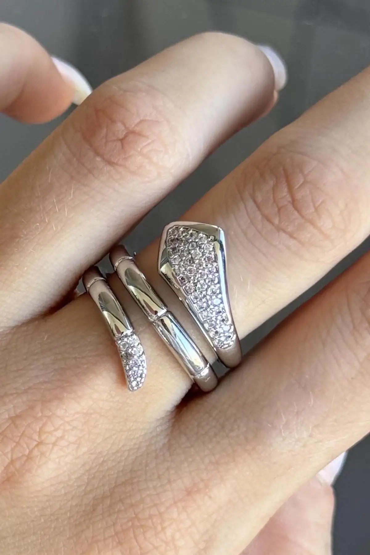 Gümüş Renk  Ayarlanabilir Çelik Yüzük