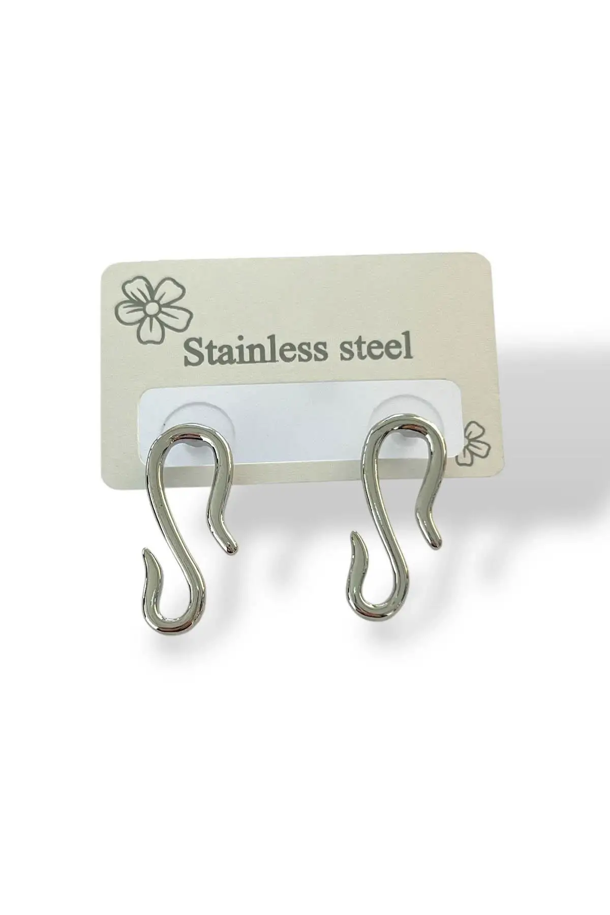 Gümüş Renk Çelik Küpe (Çift)