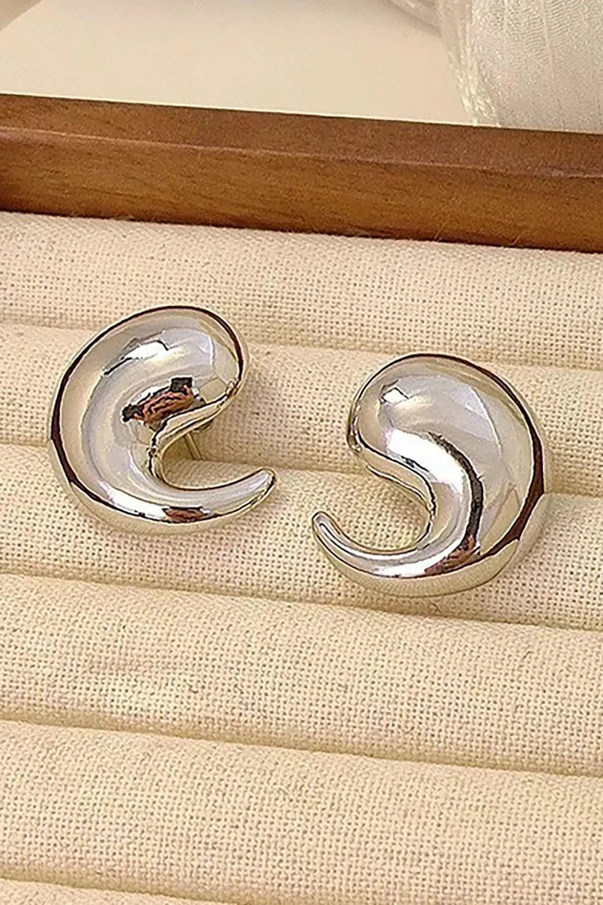 Gümüş Renk Çelik Küpe (Çift)