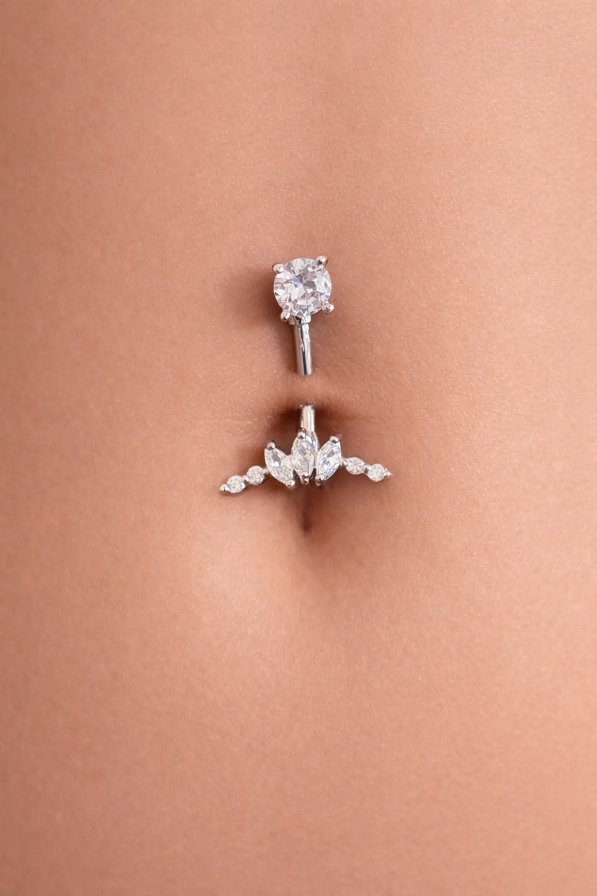 Gümüş Renk Cerrahi Çelik Göbek Piercing