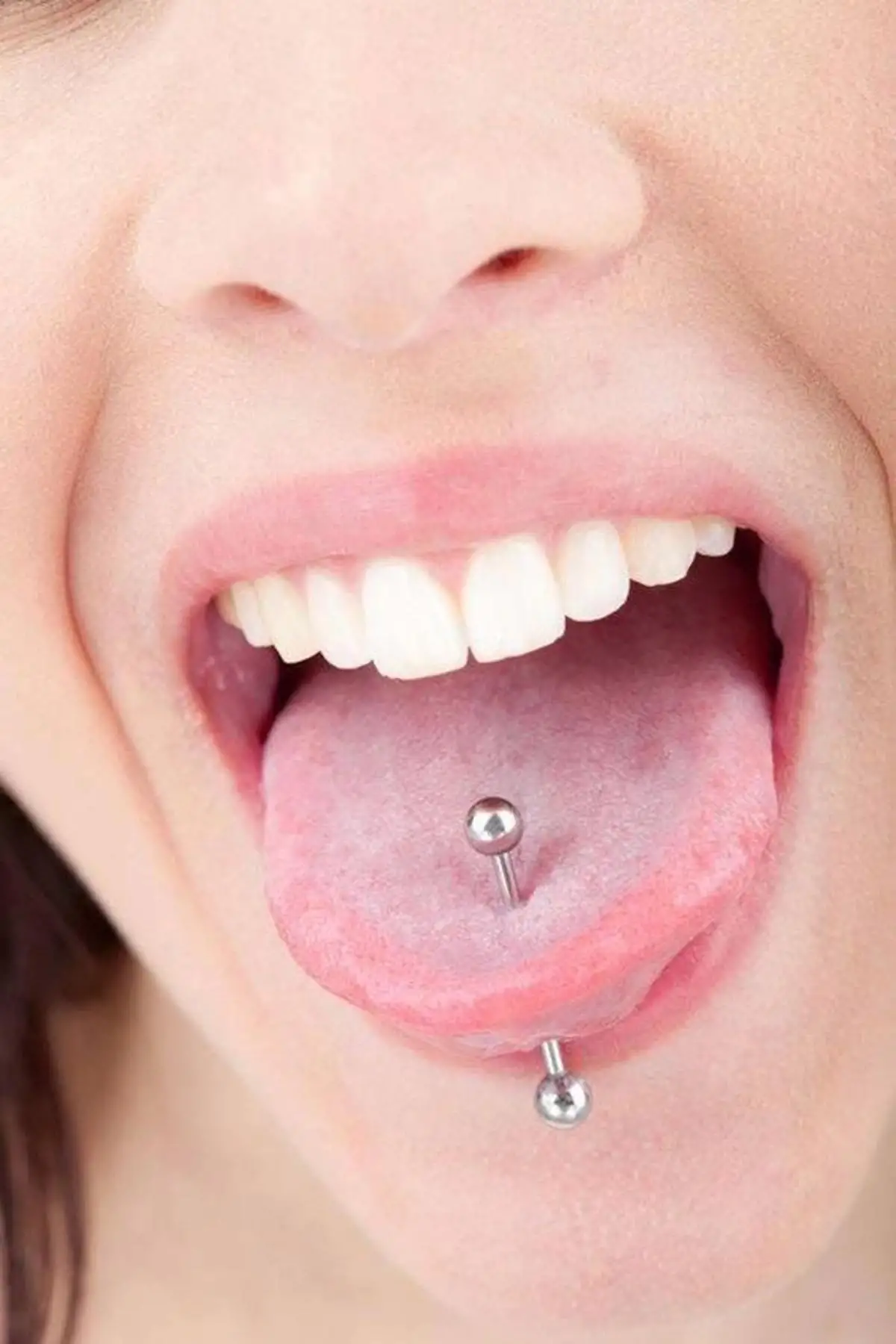 Gümüş Renk Cerrahi Çelik Ucu Toplu Dil Dudak Piercingi  (6MM)