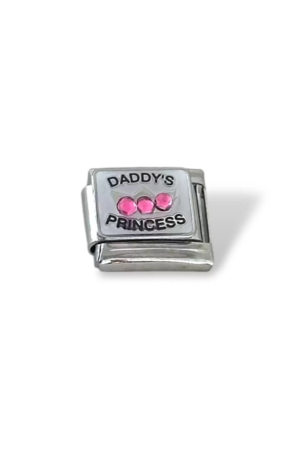 Gümüş Renk Daddys Prıncess Yazılı  Çelik Nomination Charm (Tek)