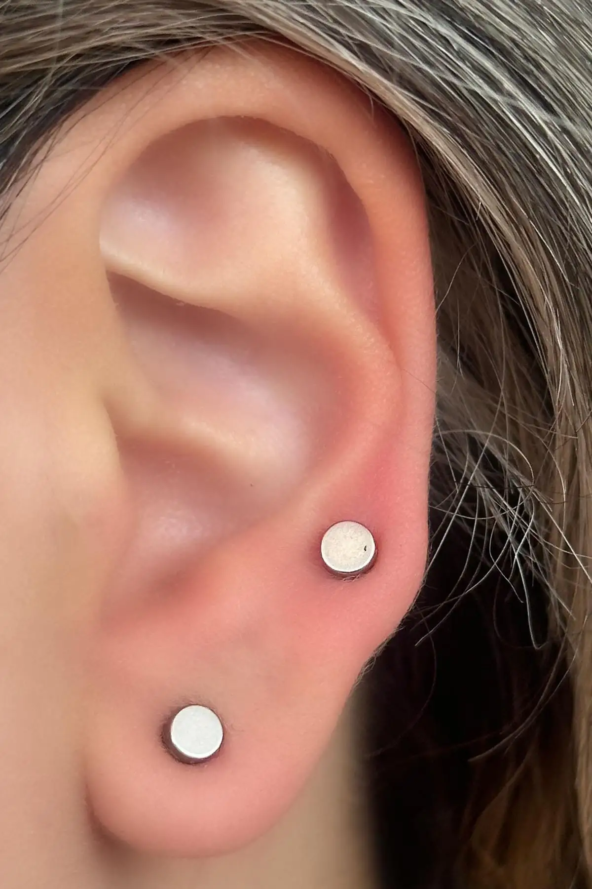 Gümüş Renk Delik Gerektirmeyen Cerrahi Mıknatıslı Çelik Piercing