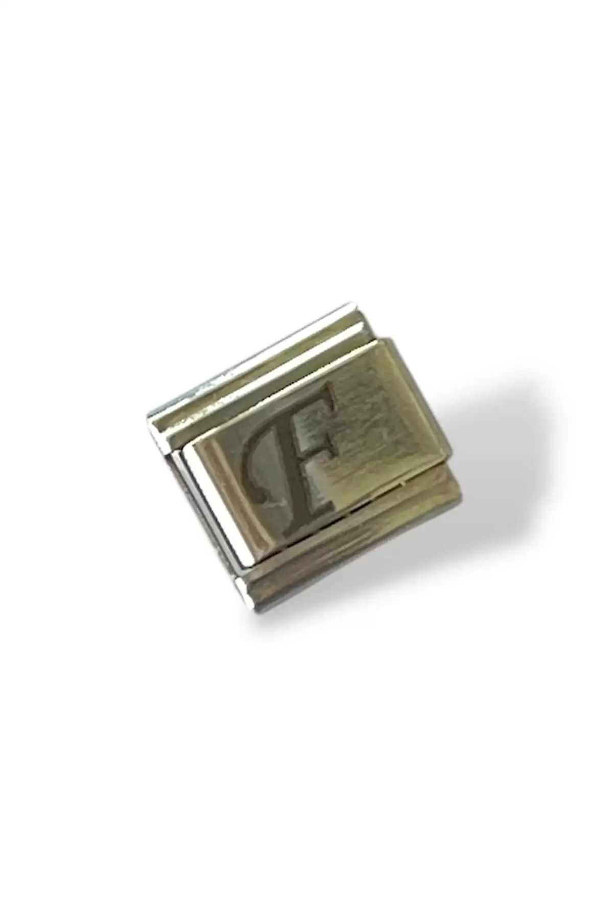 Gümüş Renk F Harf Çelik Nomination Charm (Tek)