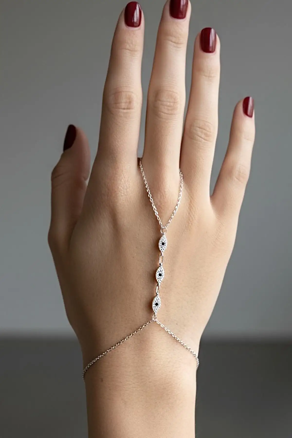 Gümüş Renk Göz Figürlü 14K Altın Kaplama TX Şahmeran