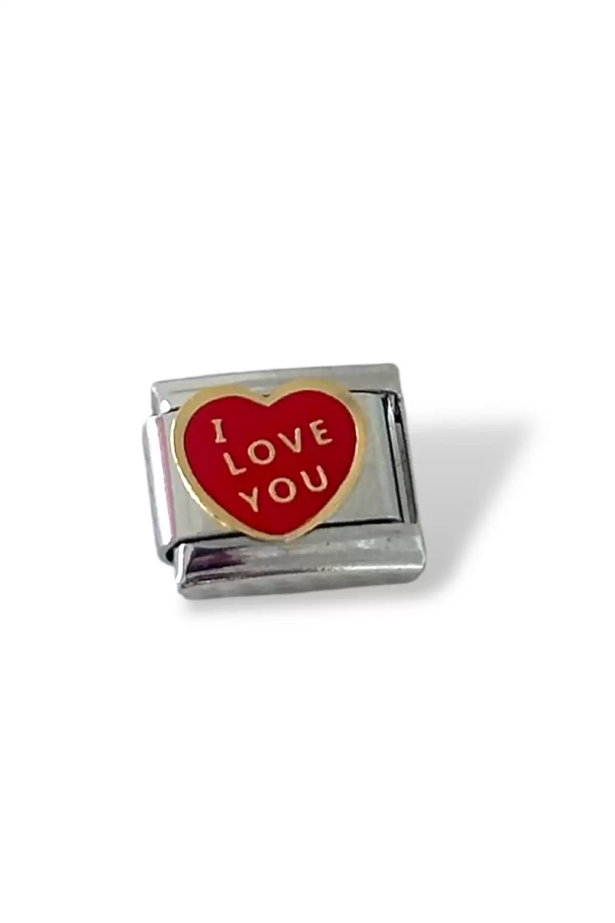 Gümüş Renk I Love You Yazılı Çelik Nomination Charm (Tek)