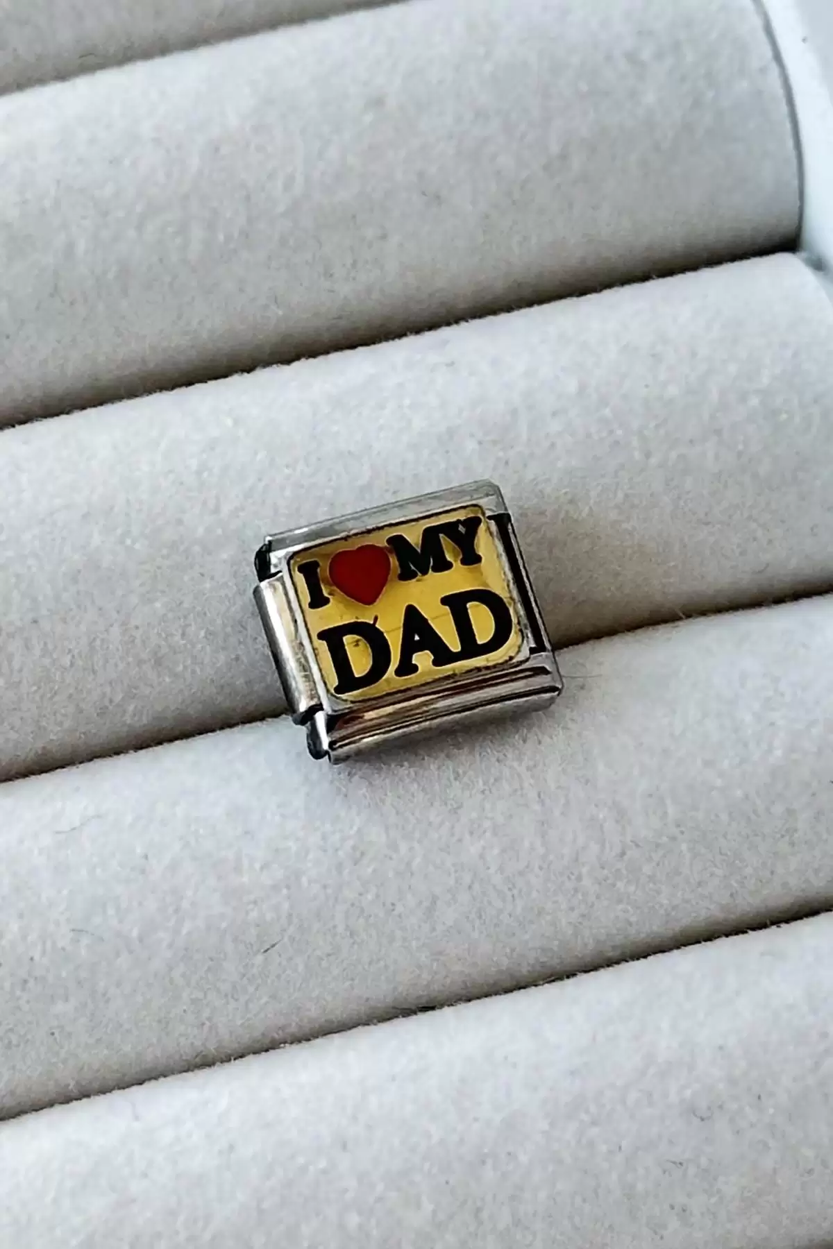Gümüş Renk I My Dad Yazılı Çelik Nomination Charm (Tek)