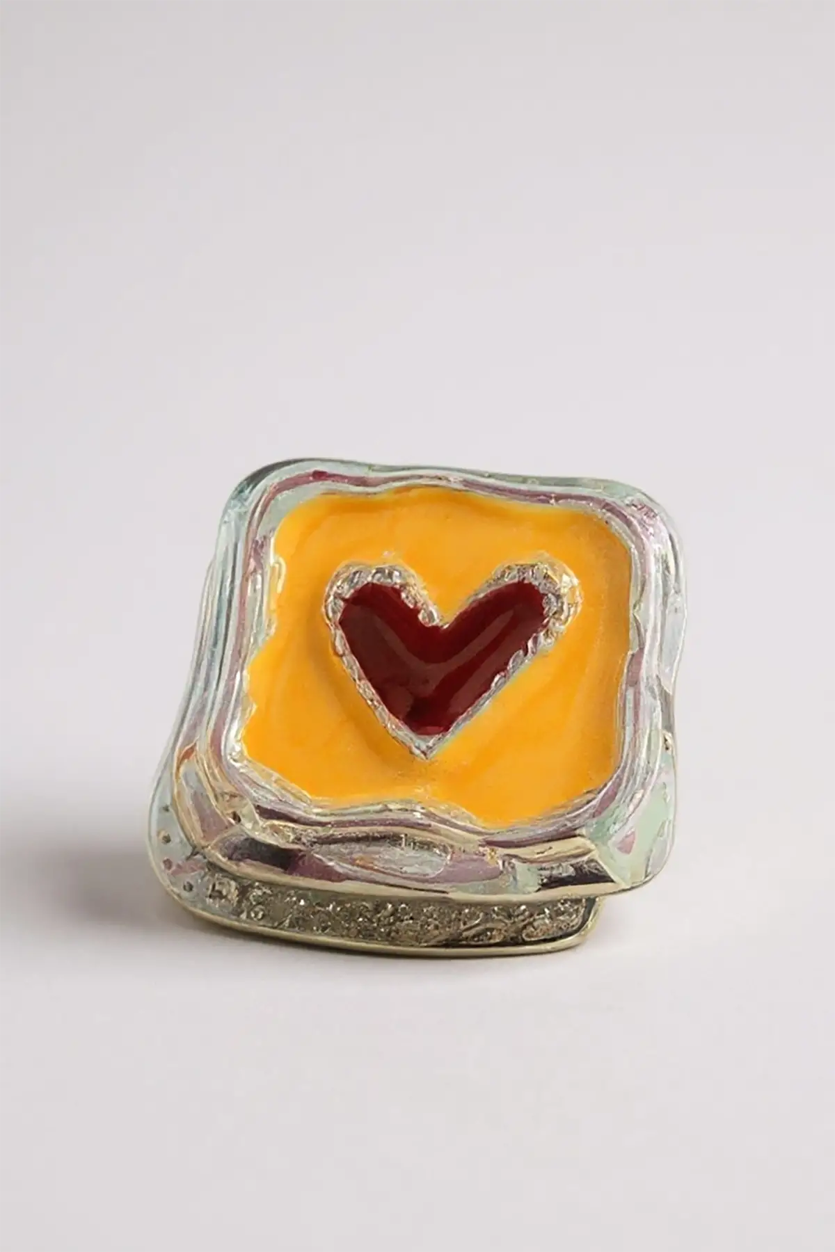 Gümüş Renk Kalp Figürlü 14K Altın Kaplama TX Ear Cuff (Tek)