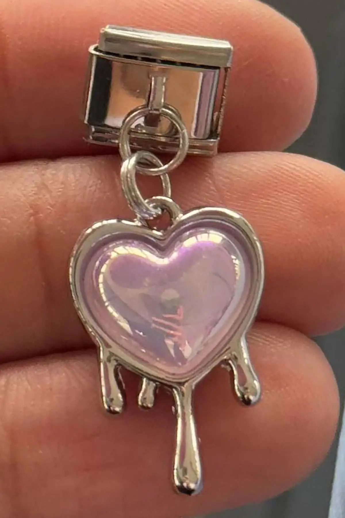 Gümüş Renk Kalp Figürlü Çelik Nomination Charm (Tek)