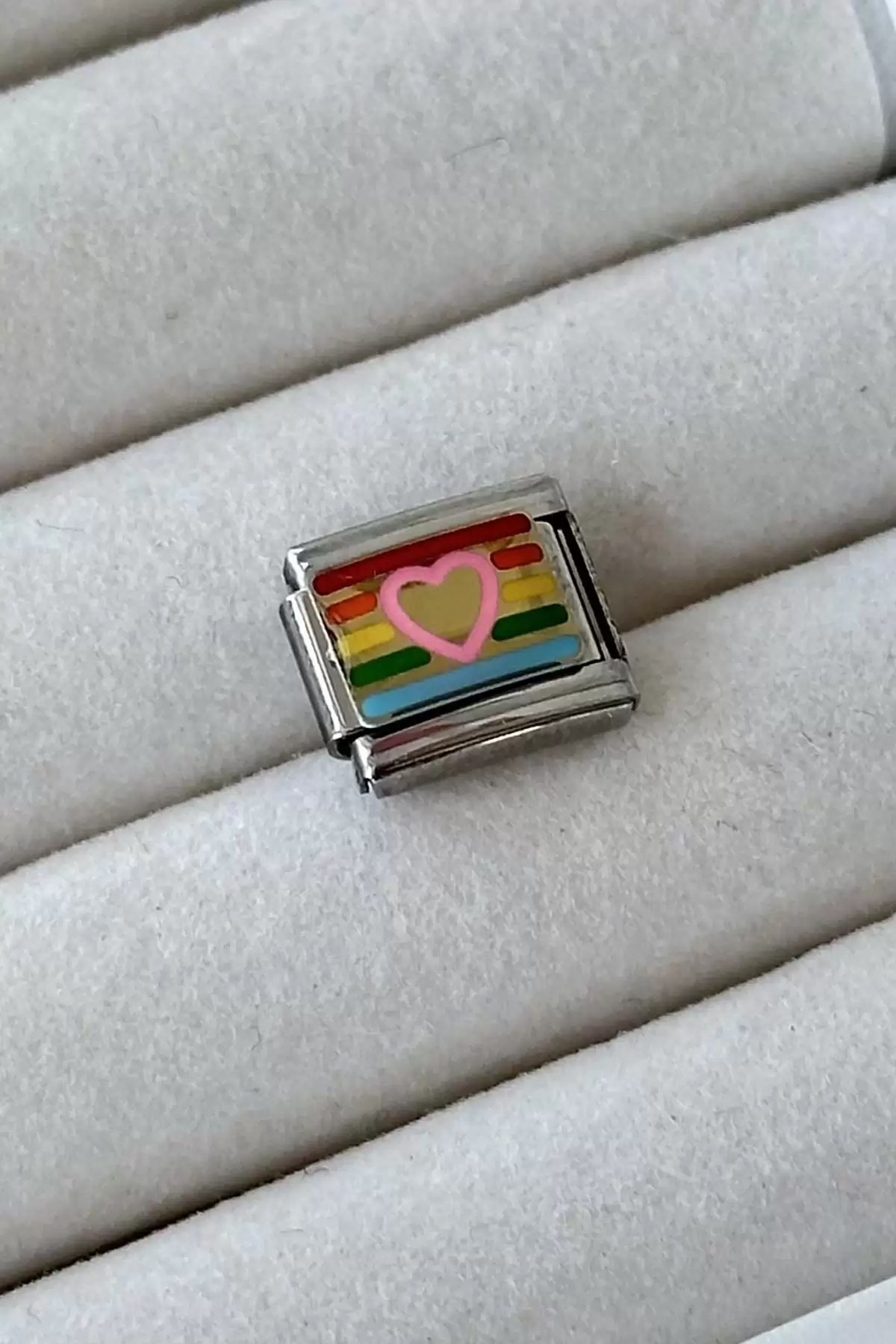 Gümüş Renk Kalp Figürlü Çelik Nomination Charm (Tek)