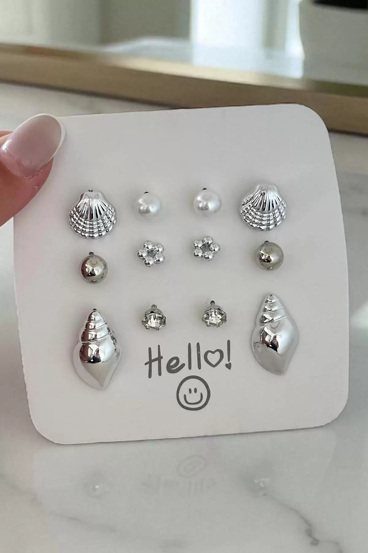 Gümüş Renk Karışık Figürlü 12li Küpe Set