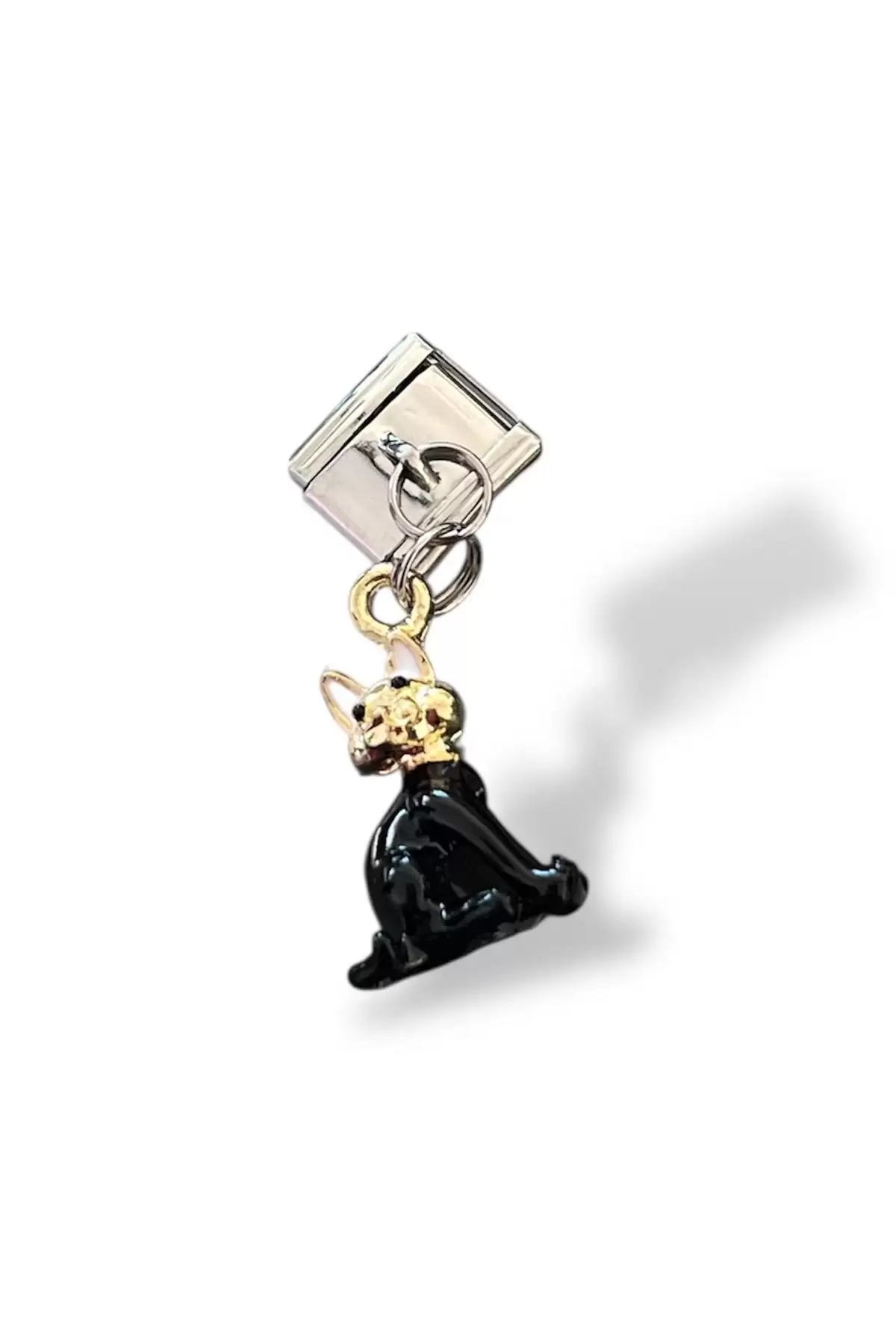 Gümüş Renk Kedi Figürlü Çelik Nomination Charm (Tek)