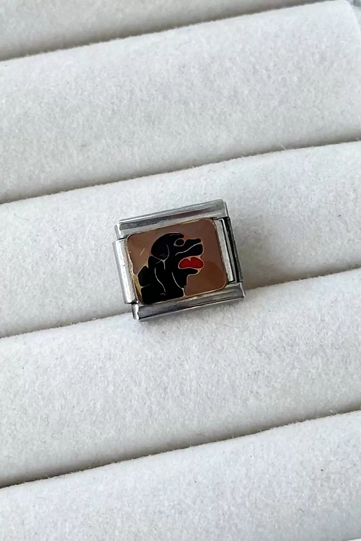 Gümüş Renk Köpek Figürlü Çelik Nomination Charm (Tek)