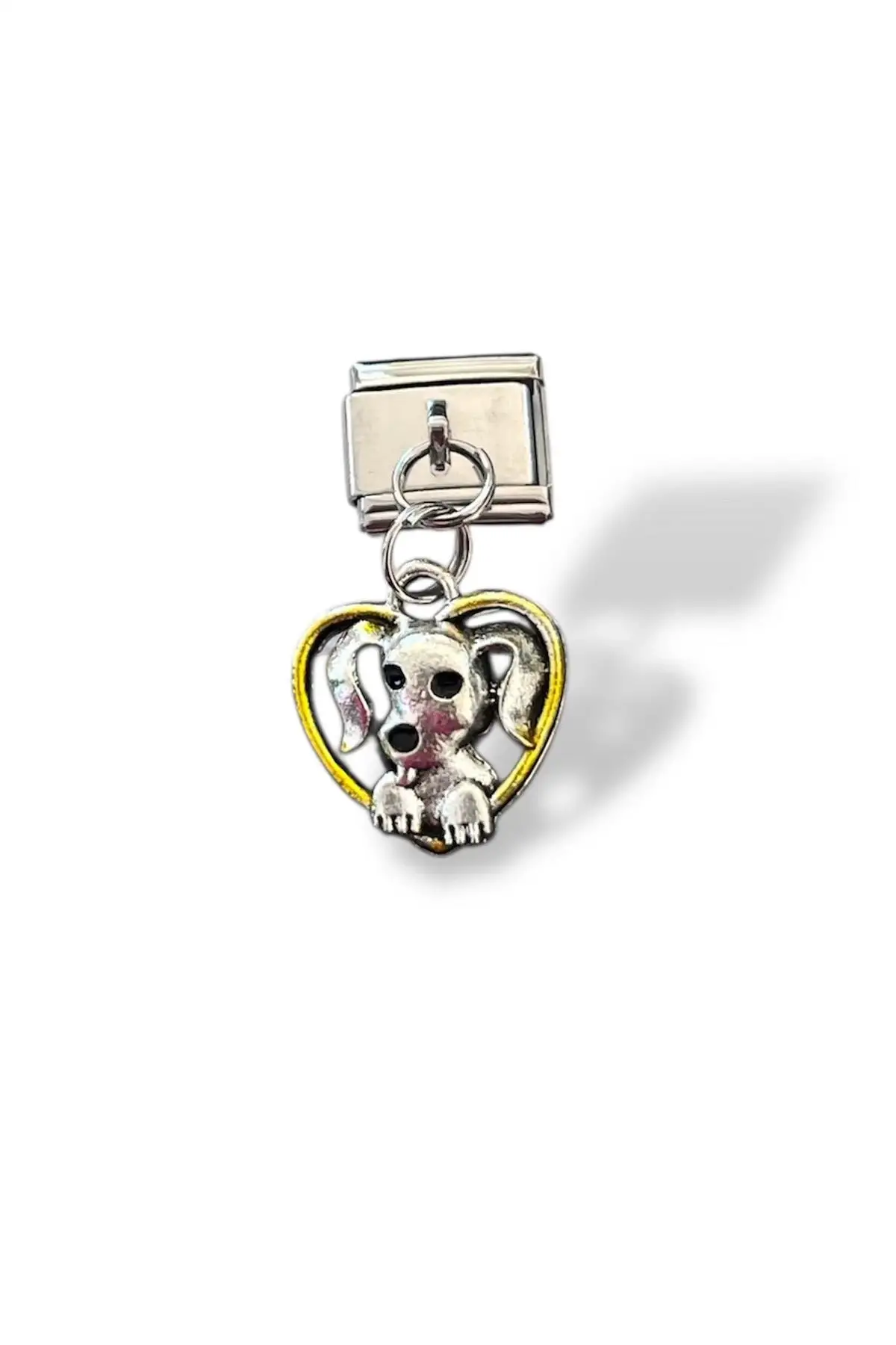 Gümüş Renk Köpek Figürlü Çelik Nomination Charm (Tek)