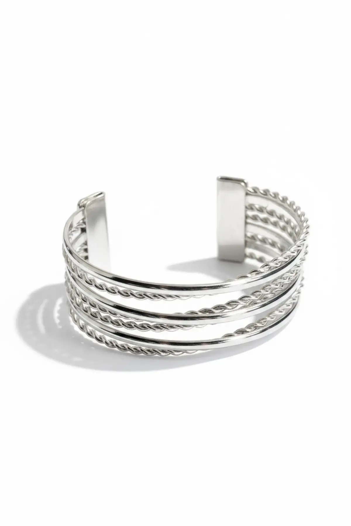 Gümüş Renk Metal Kelepçe Bileklik