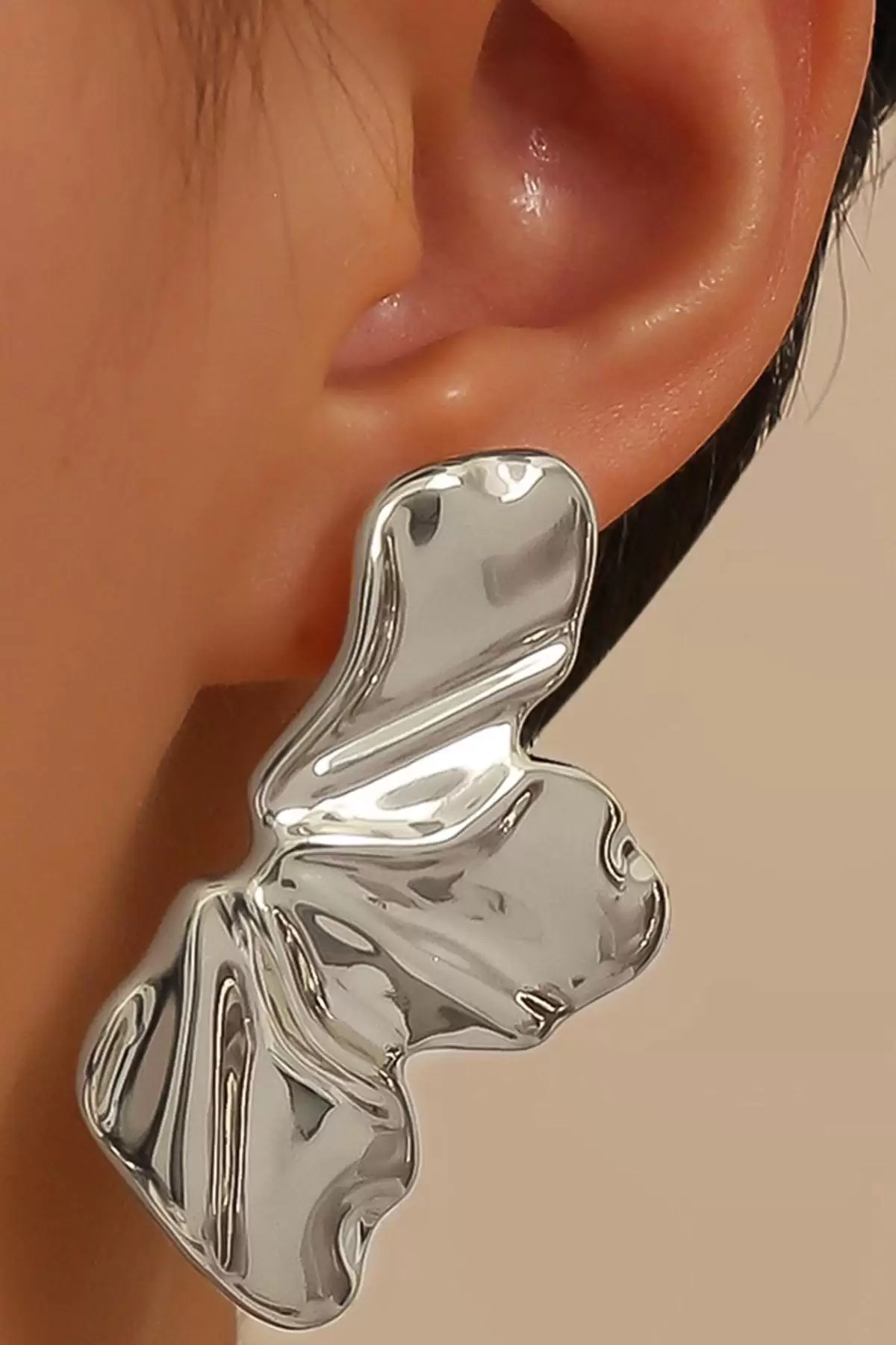 Gümüş Renk Metal Küpe (Çift)